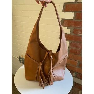 Laggo Havana Brown Genuine Leather Slouch Bag